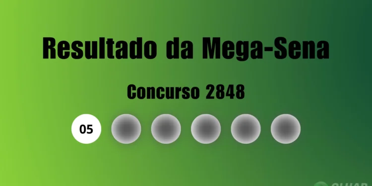 Mega-Sena 2848: veja resultado de hoje, quinta-feira (3)