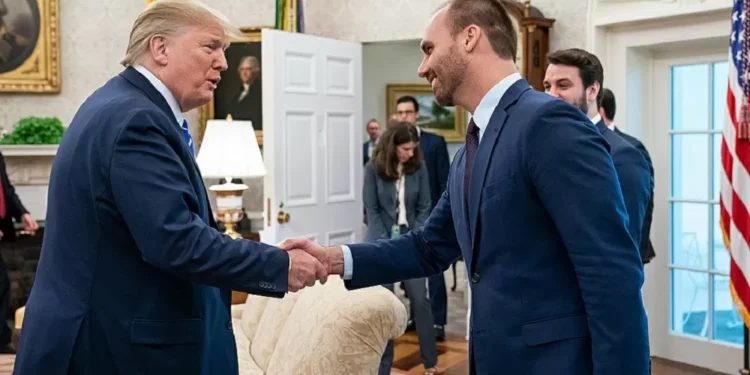Eduardo Bolsonaro promete ‘novidades’ dos EUA após apoio de Trump ao pai