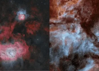 Trífida, Lagoa e Eta Carina nas Imagens Astronômicas da Semana