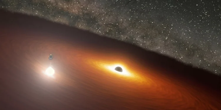 Galáxia com dois buracos negros gigantes dispara jato de plasma “quebrado”